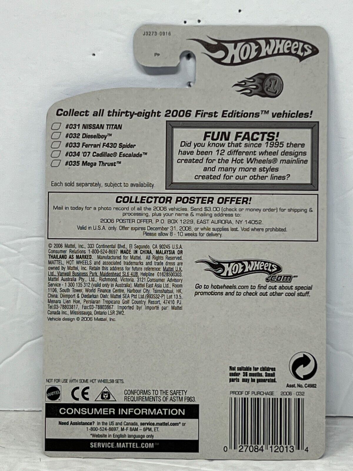 Hot Wheels 2006 First Editions Dieselboy Fantasy Cars 1:64 Diecast Factory Sealed