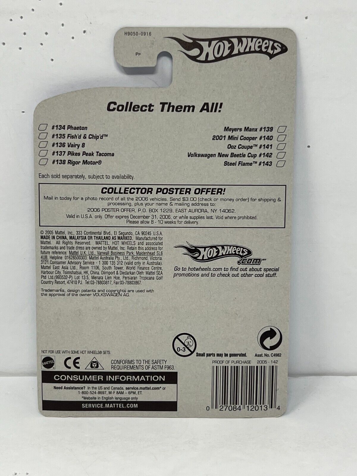 Hot Wheels Volkswagen New Beetle Cup European Car 1:64 Diecast