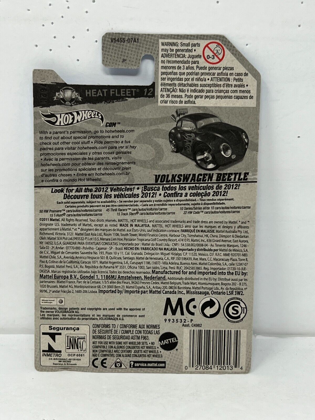 Hot Wheels Heat Fleet 12 Volkswagen Beetle European Car 1:64 Diecast