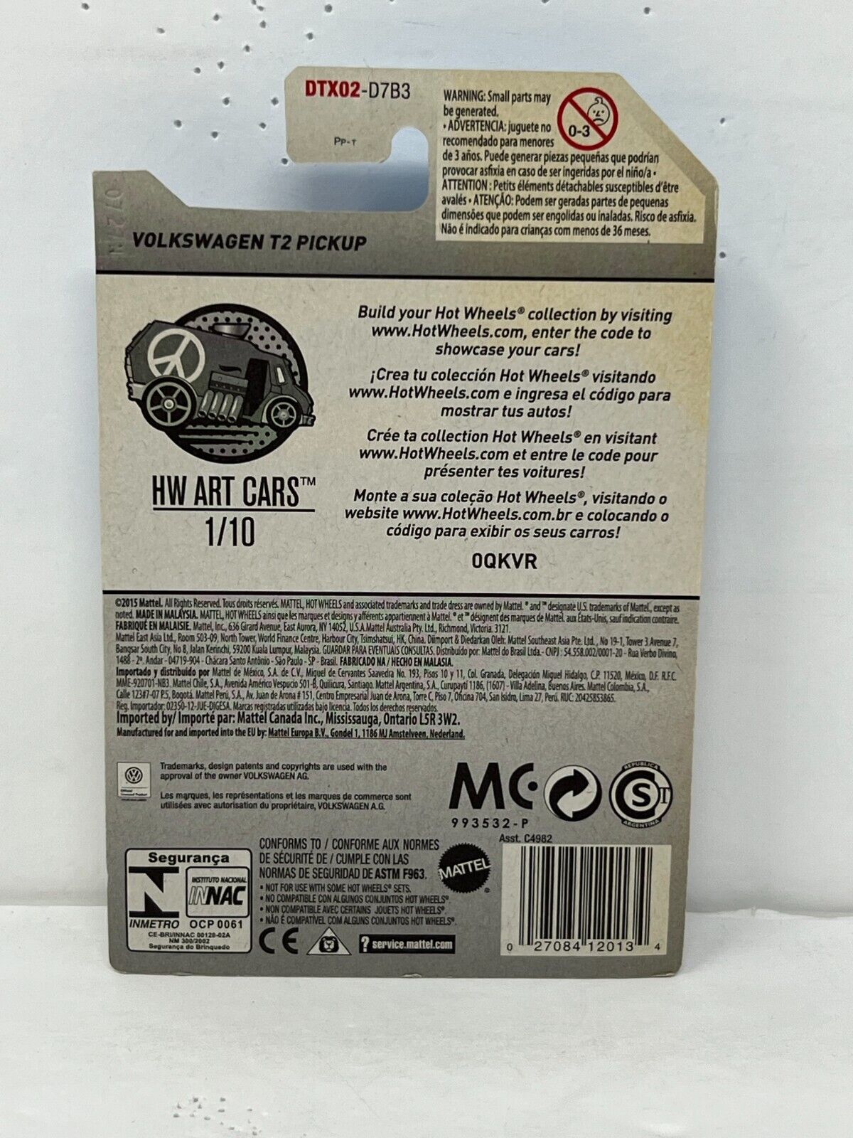 Hot Wheels HW Art Cars Volkswagen T2 Pickup European Car 1:64 Diecast