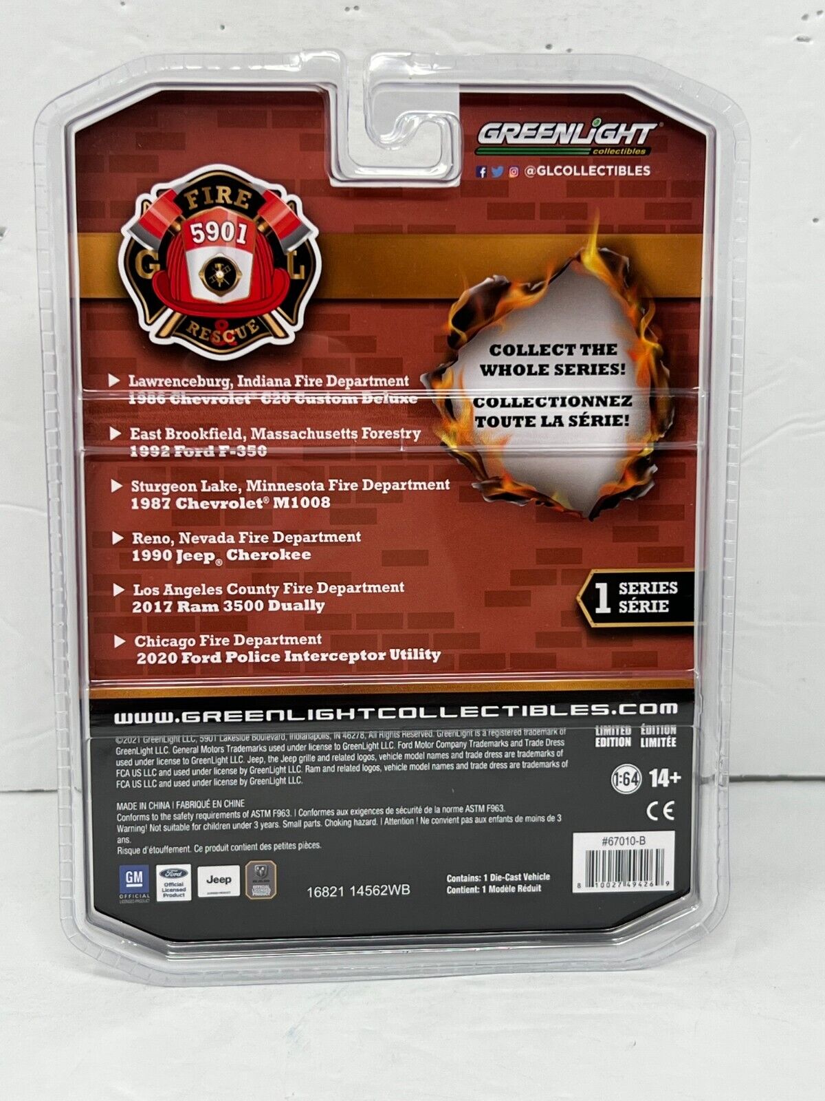 Greenlight Fire & Rescue 1992 Ford F-350 1:64 Diecast