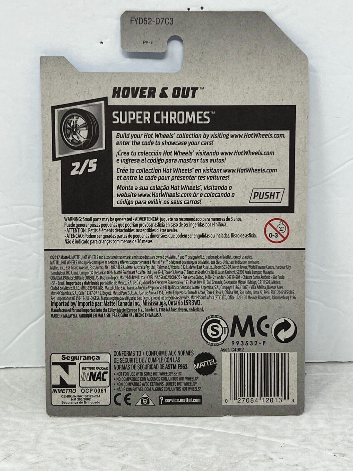 Hot Wheels Super Chromes Hover & Out Fantasy Cars 1:64 Diecast