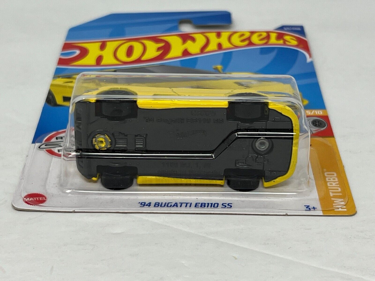Hot Wheels HW Turbo '94 Bugatti EB110 SS Yellow 1:64 Diecast Version 3