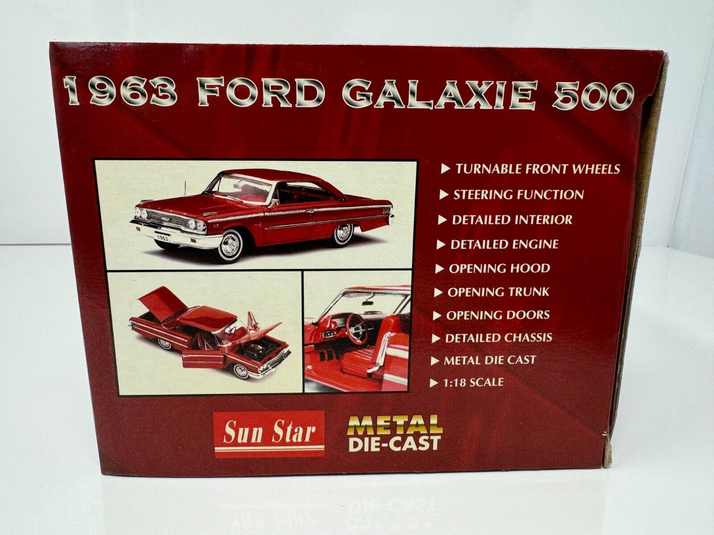 Sun Star 1963 Ford Galaxie 500 Hard Top 1:18 Diecast