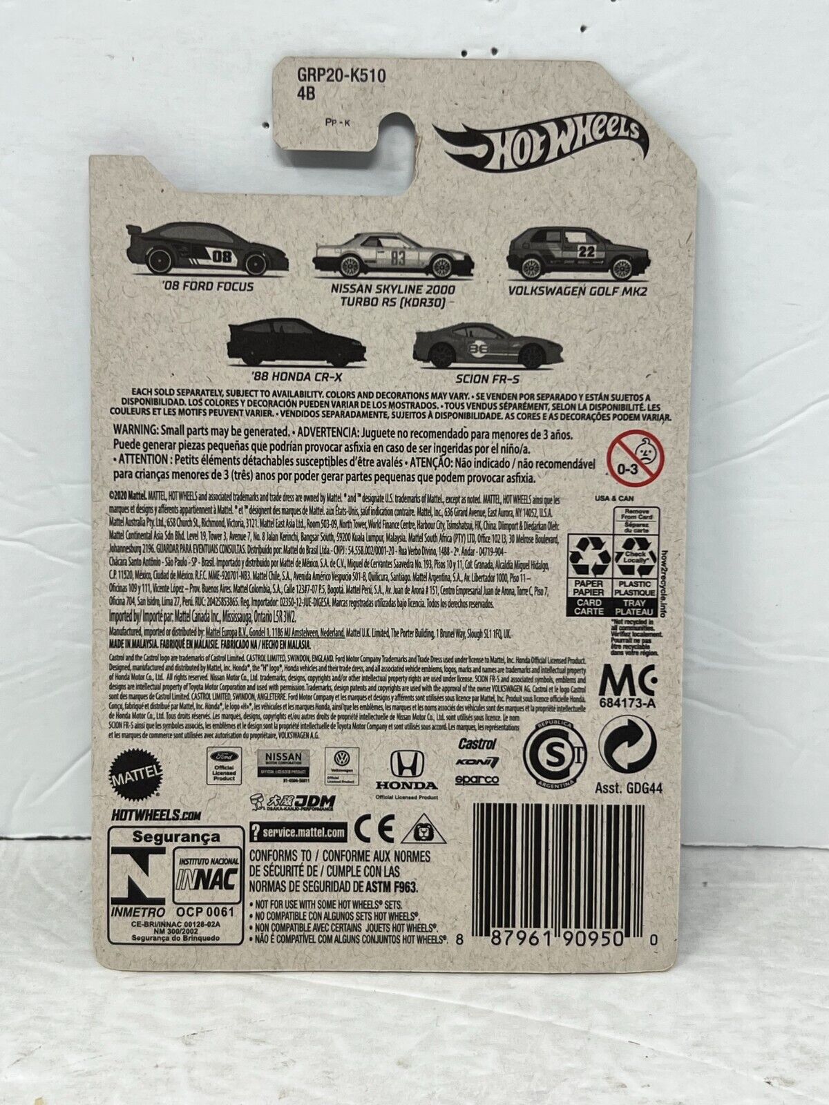 Hot Wheels Street Racers Volkswagen Golf MK2 European Car 1:64 Diecast V4