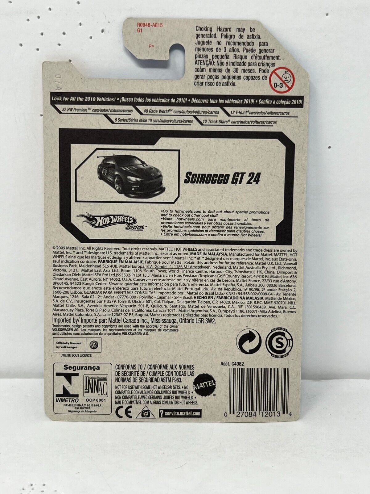 Hot Wheels 2010 HW Premiere Volkswagen Scirocco GT 24 European Car 1:64 Diecast