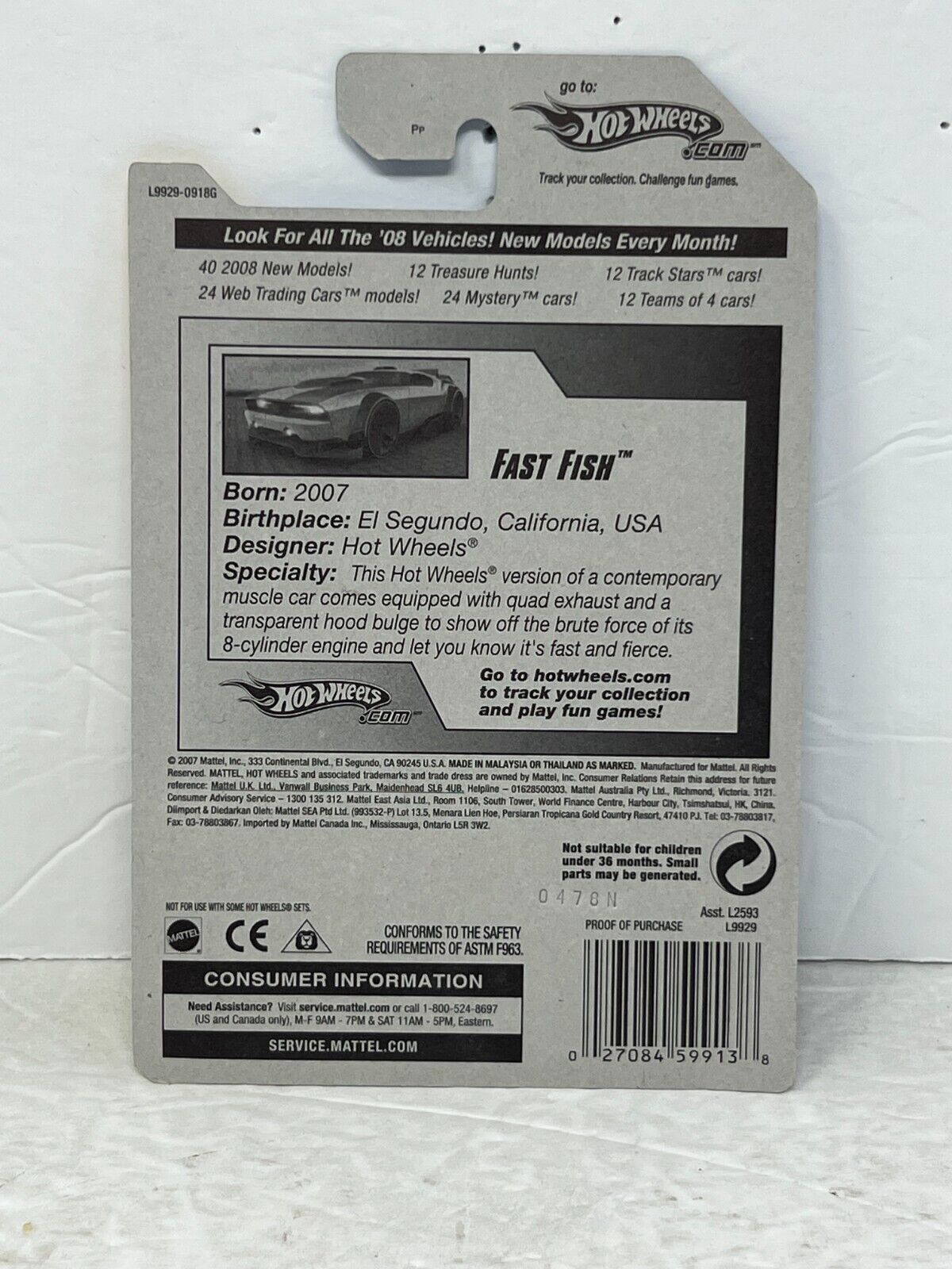 Hot Wheels 2008 New Models Fast Fish Fantasy Cars 1:64 Diecast Factory Sealed