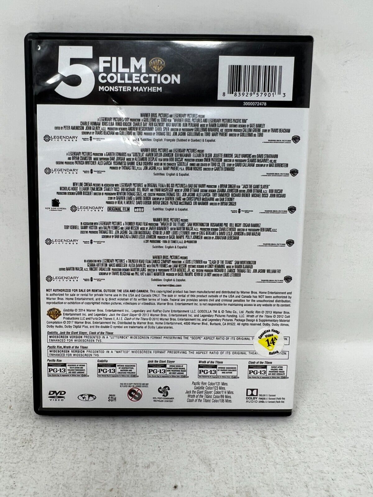 Monster Mayhem 5-Film Collection (DVD) Horror Good Condition!!!