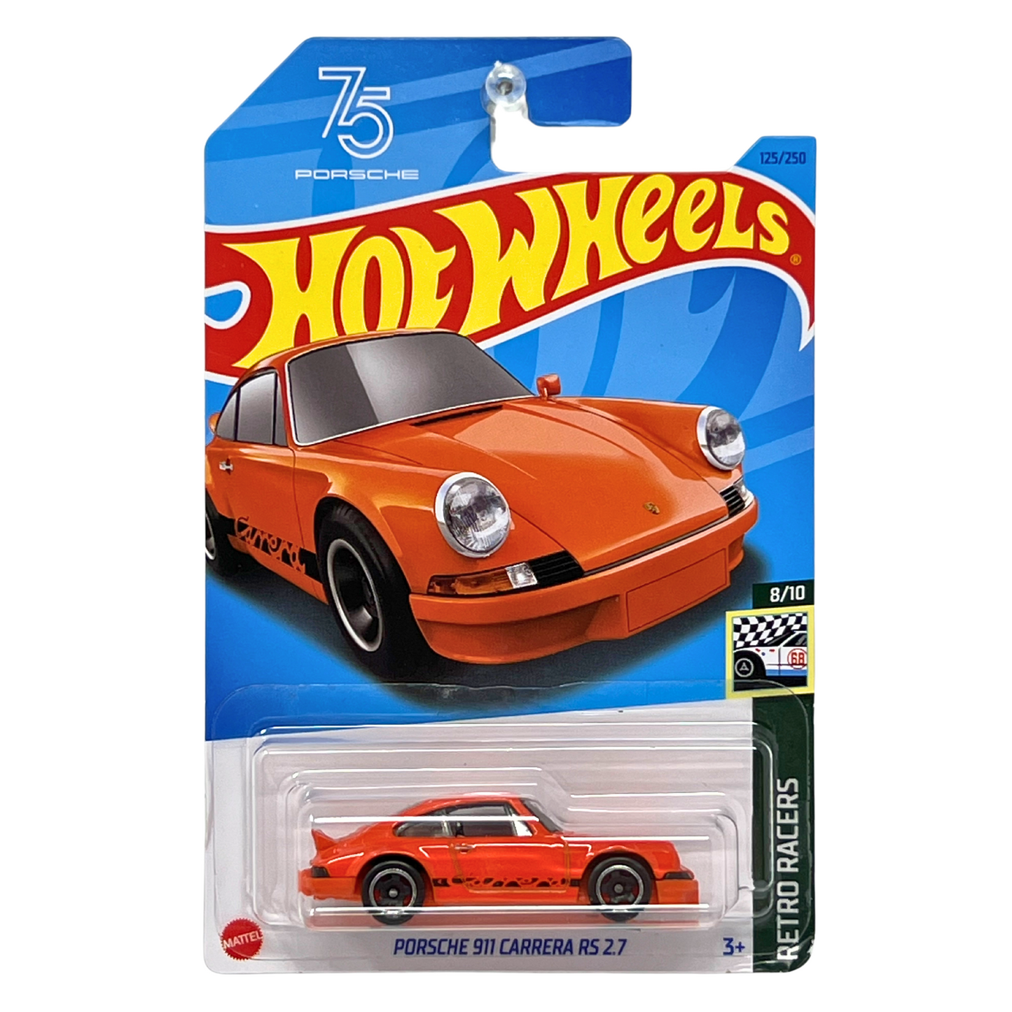 Hot Wheels Retro Racers Porsche 911 Carrera RS 2.7 European Car 1:64 Diecast Orange