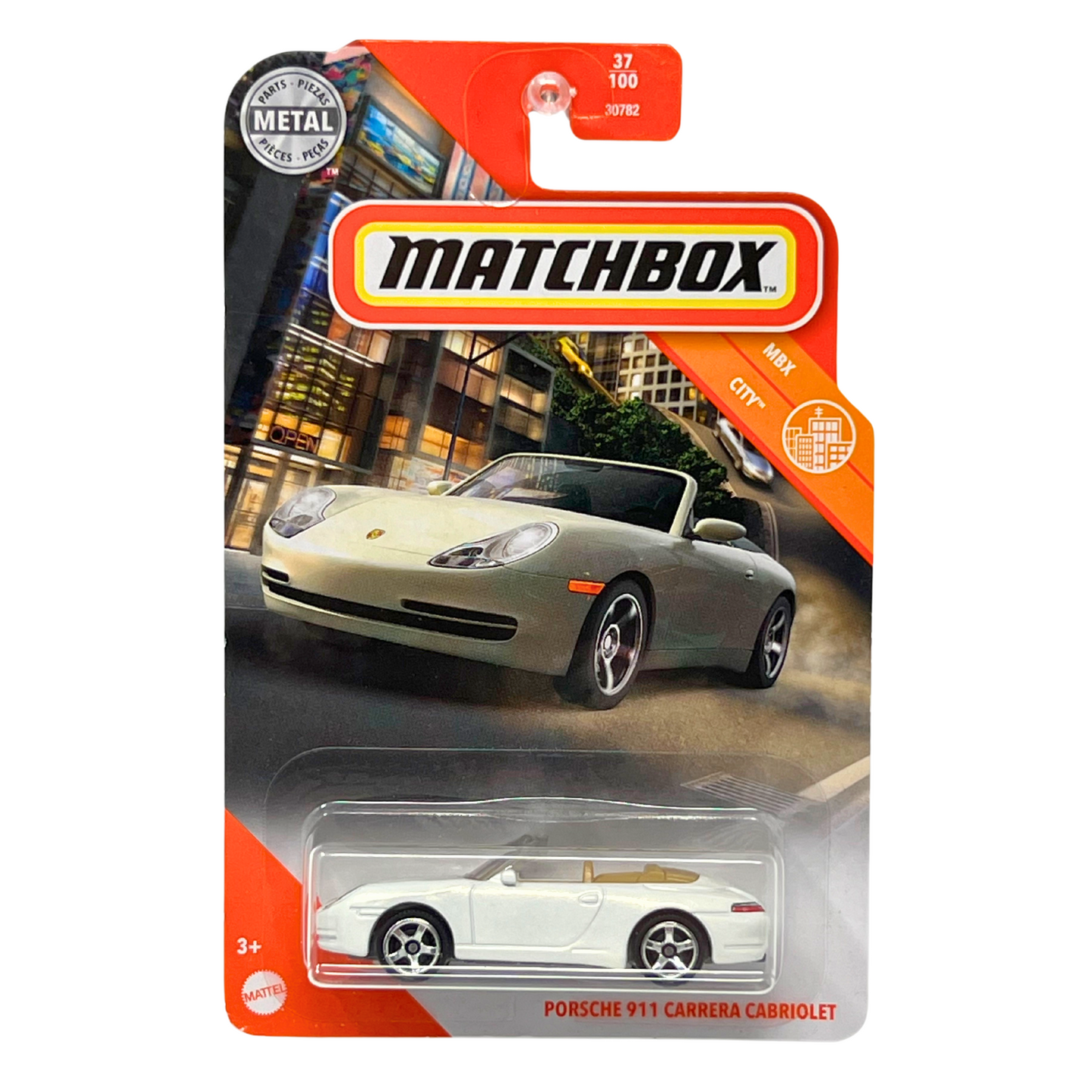 Matchbox MBX City Porsche 911 Carrera Cabriolet White 1:64 Diecast Version 2
