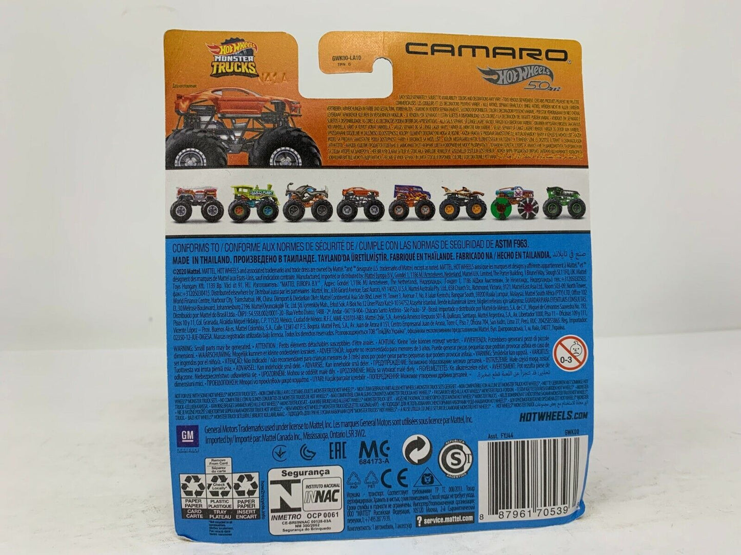 Hot Wheels Monster Trucks Fan Favorites Camaro Muscle Car 1:64 Diecast