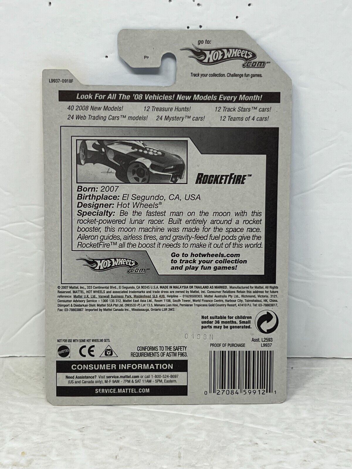 Hot Wheels 2008 New Models RocketFire Fantasy Cars 1:64 Diecast Factory Sealed