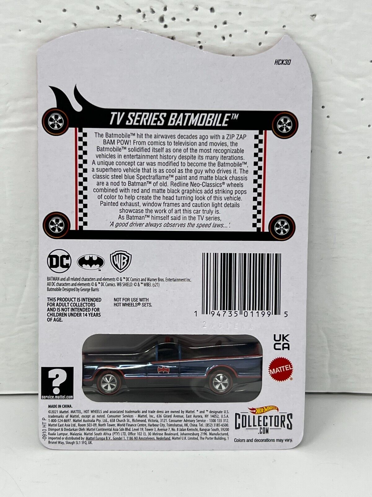 Hot Wheels Batmobile RLC Red Line Club TV Series 1:64 Diecast