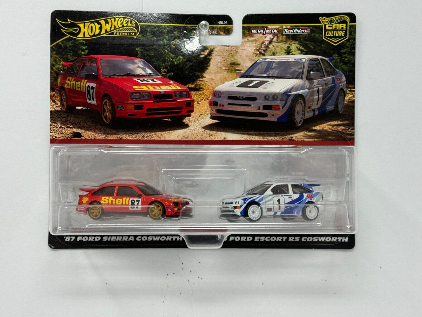Hot Wheels Premium 1987 Ford Sierra Cosworth & 1993 Escort Cosworth Car Culture 1:64 Diecast