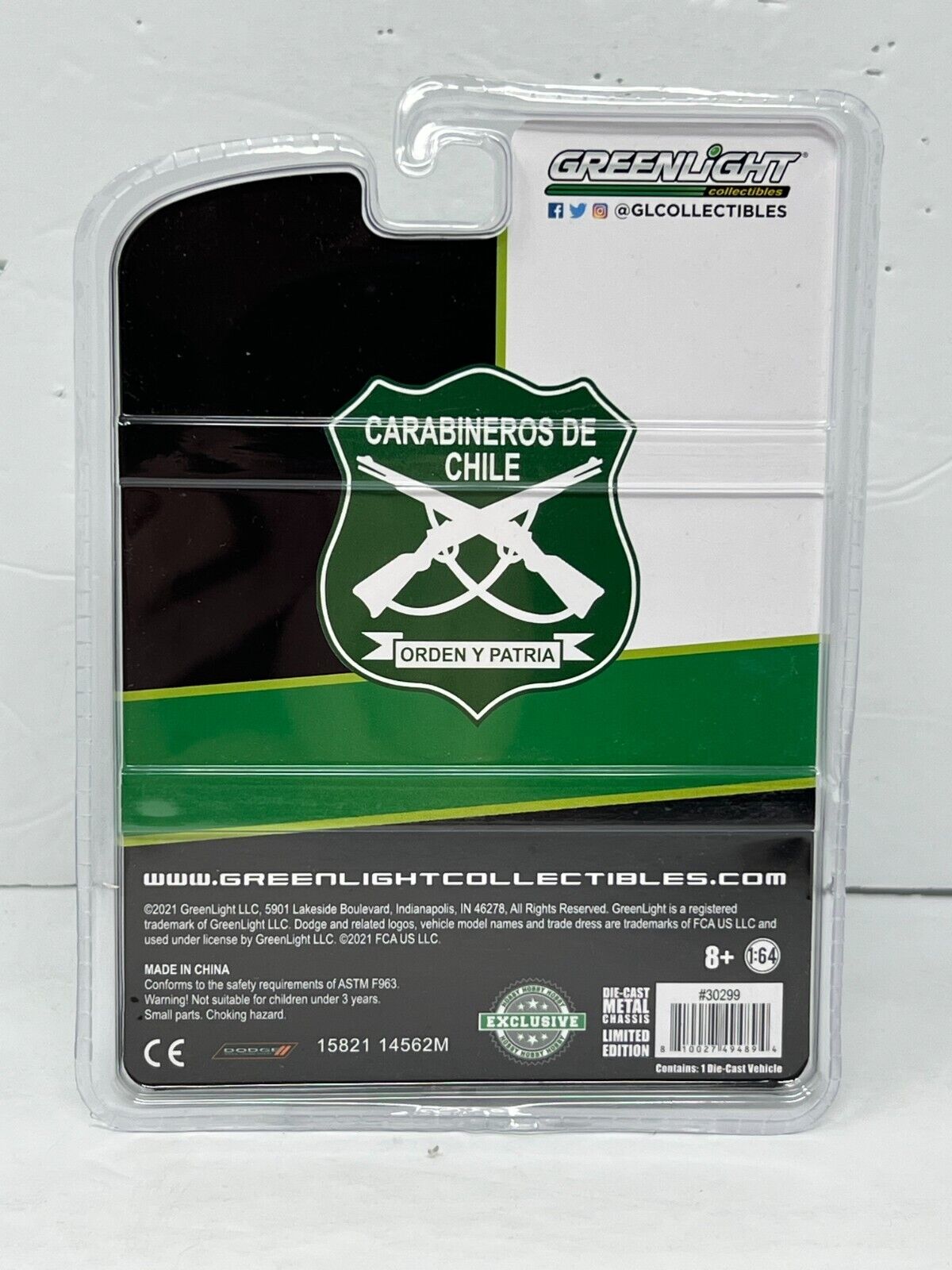 Greenlight Hobby Exclusive Carabineros De Chile 2018 Dodge Durango 1:64 Diecast