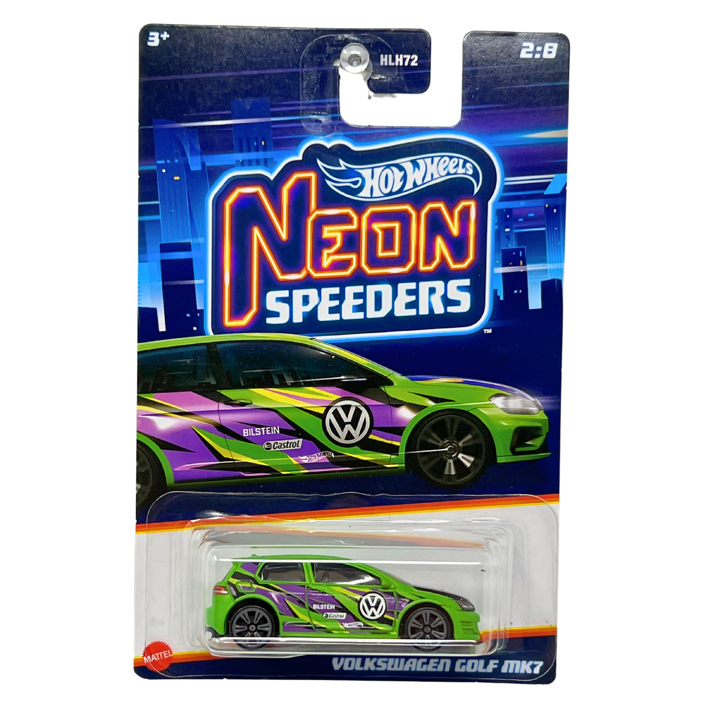 Hot Wheels Neon Speeders Volkswagen Golf MK7 European Car 1:64 Diecast