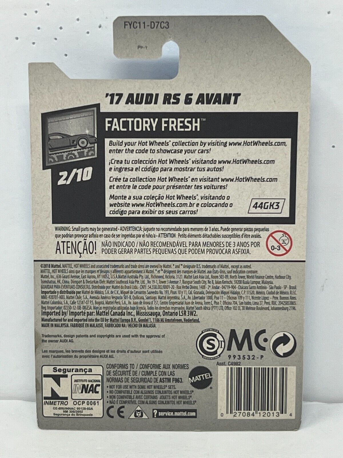 Hot Wheels Factory Fresh 2017 Audi RS 6 Avant European Car 1:64 Diecast