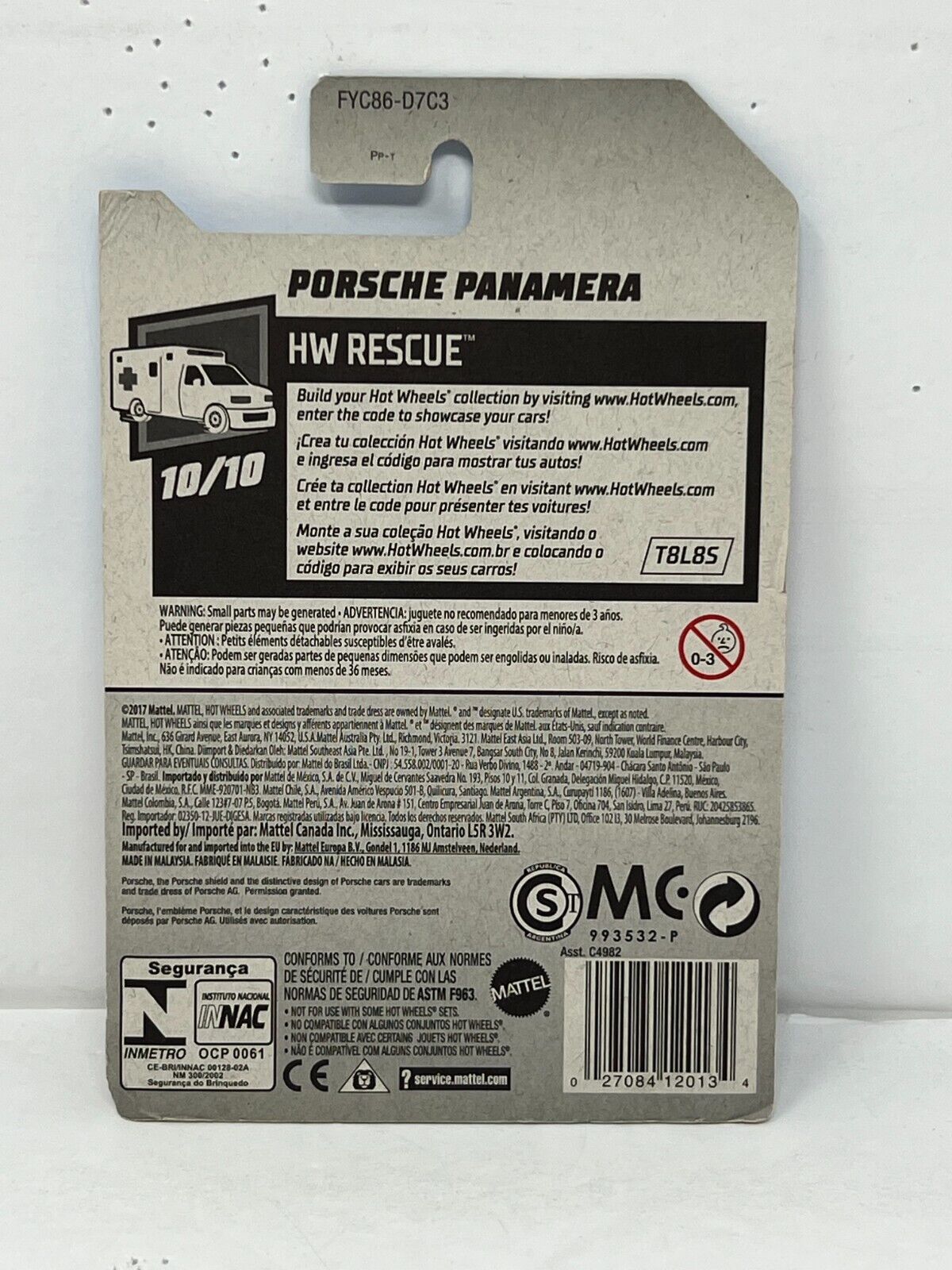 Hot Wheels HW Rescue Porsche Pamamera European Car 1:64 Diecast