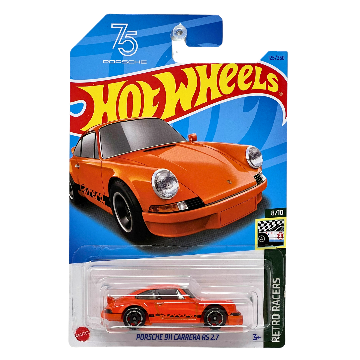 Hot Wheels Retro Racers Porsche 911 Carrera RS 2.7 European Car 1:64 Diecast Orange V3
