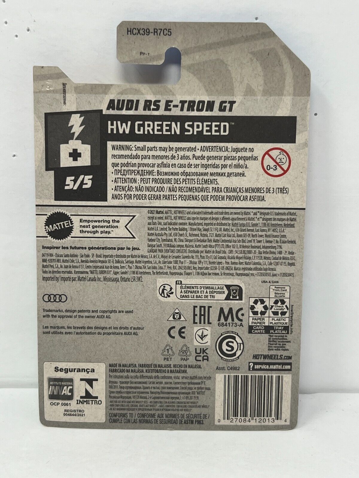 Hot Wheels Green Speed Audi RS E-Tron GT European Car 1:64 Diecast