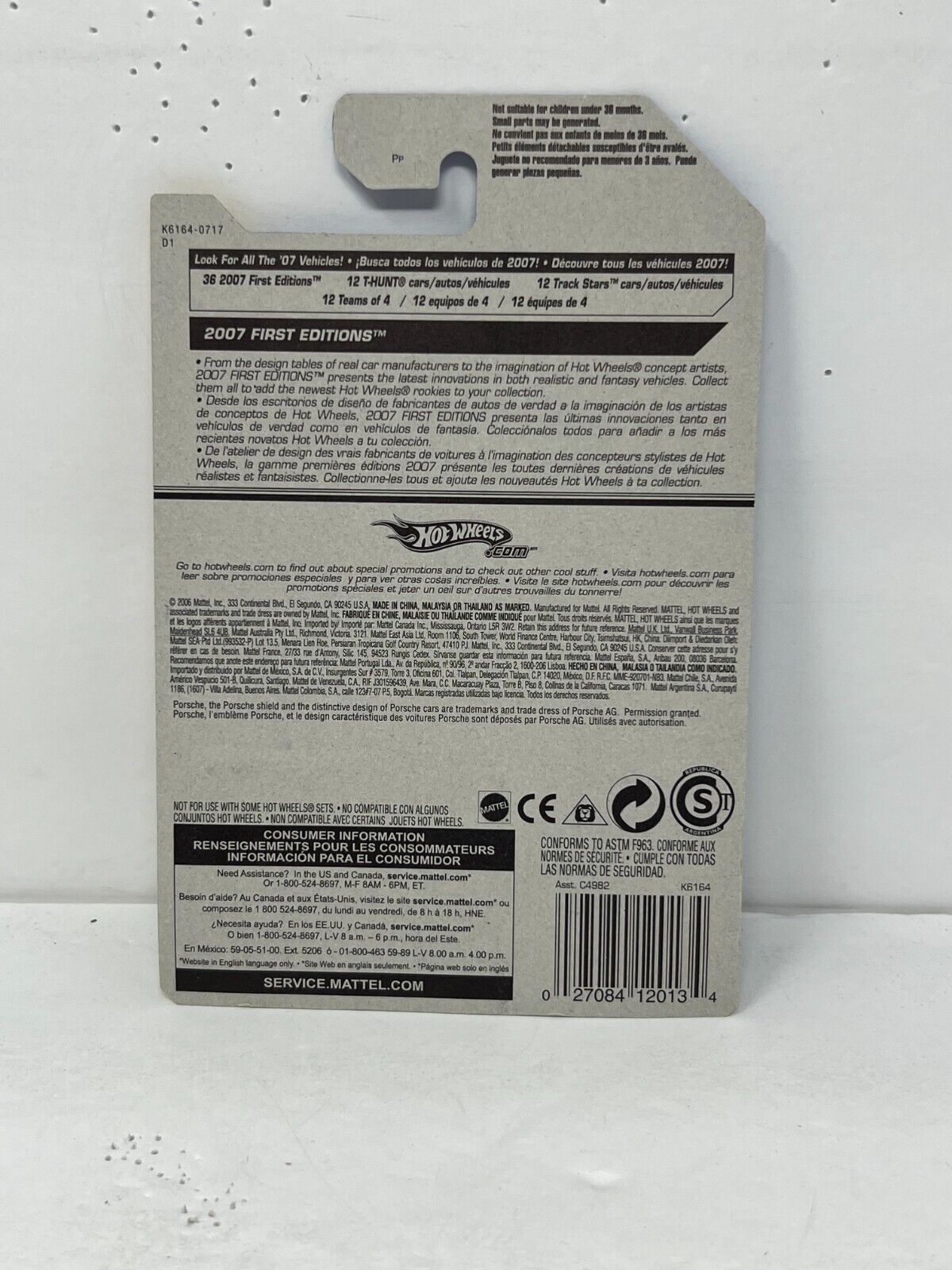 Hot Wheels 2007 New Models Porsche Cayman S European Car 1:64 Diecast Silver V2