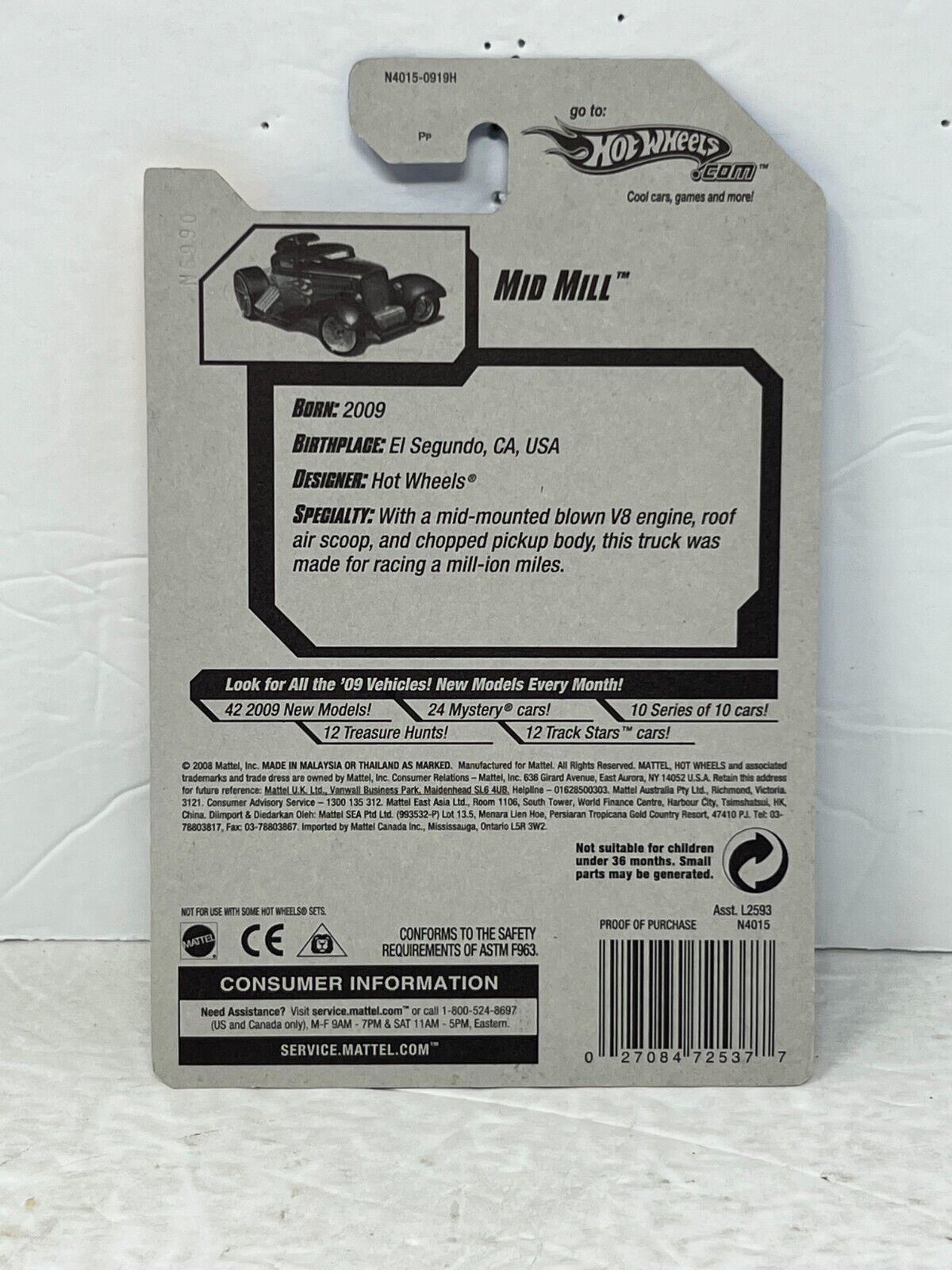 Hot Wheels 2009 New Models Mid Mill Fantasy Cars 1:64 Diecast Factory Sealed