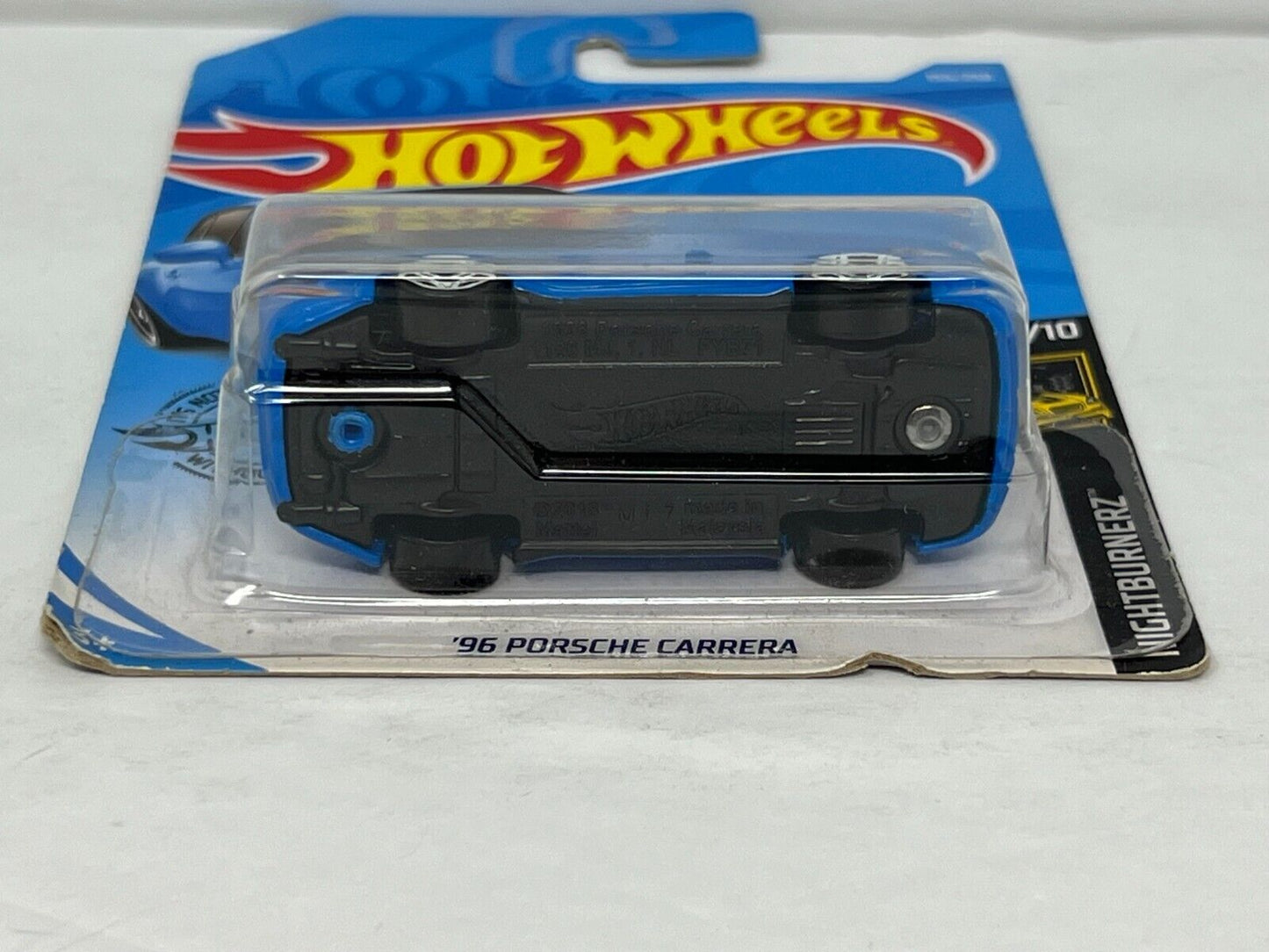 Hot Wheels Nightburnerz 1996 Porsche Carrera European Car 1:64 Diecast Blue