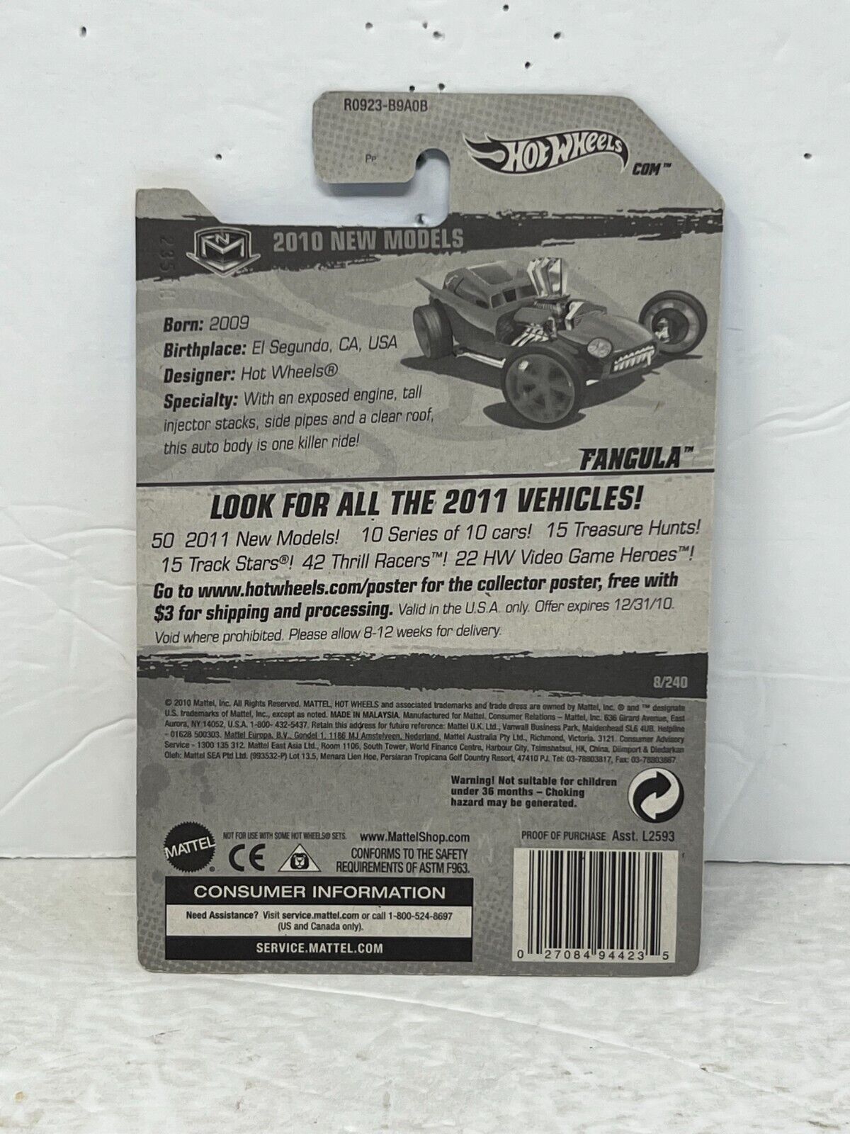 Hot Wheels 2010 New Models Fangula Fantasy Cars 1:64 Diecast Factory Sealed