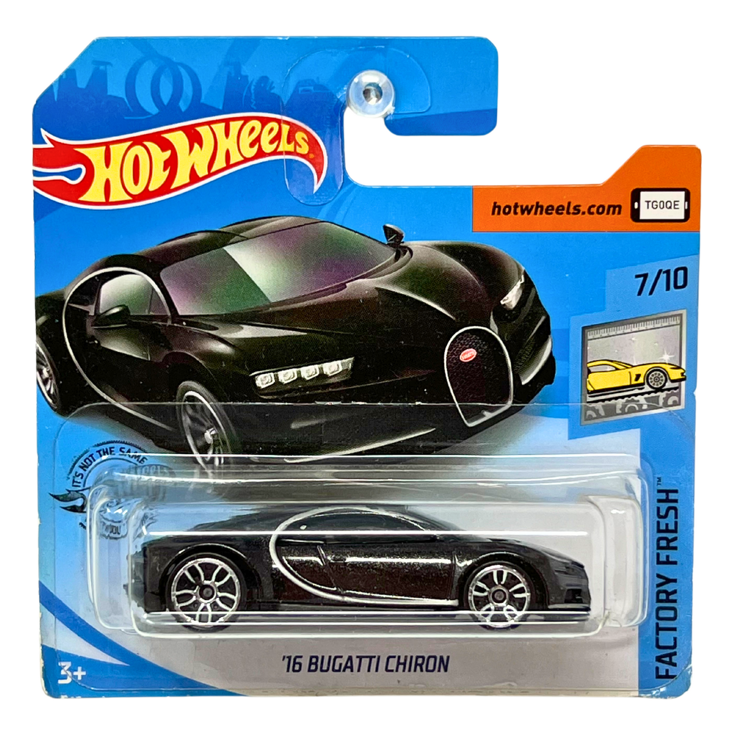 Hot Wheels Factory Fresh 2016 Bugatti Chiron Black European Car 1:64 Diecast Short Card
