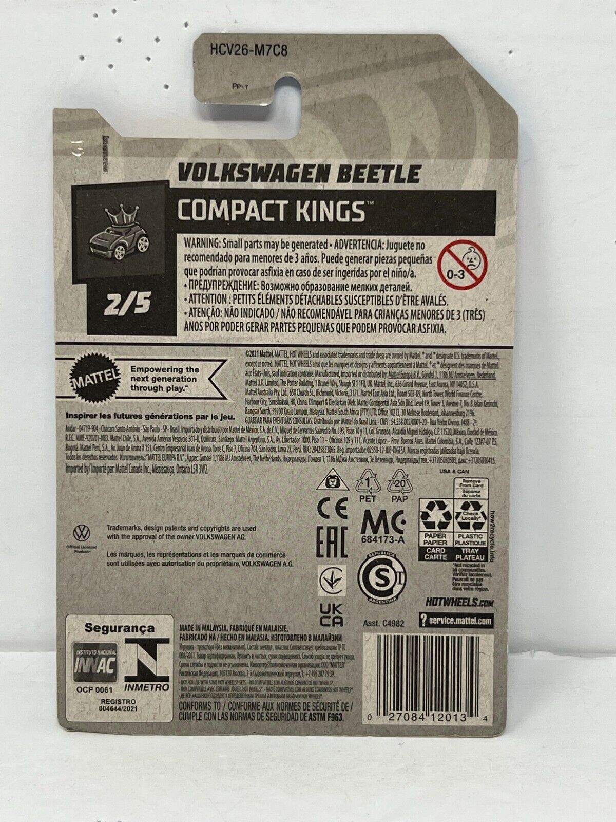 Hot Wheels Compact Kings Volkswagen Beetle European Car 1:64 Diecast