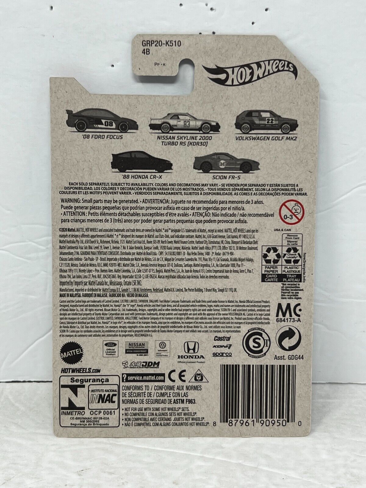 Hot Wheels Street Racers Volkswagen Golf MK2 European Car 1:64 Diecast