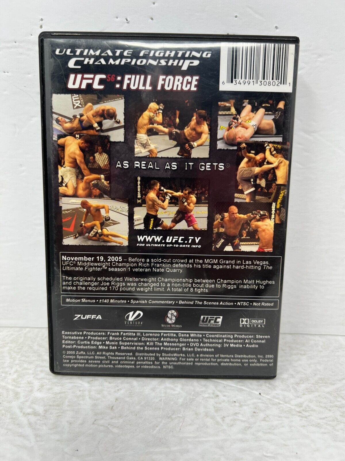 UFC 56 Full Force (DVD) Rich Franklin Good Condition!!!