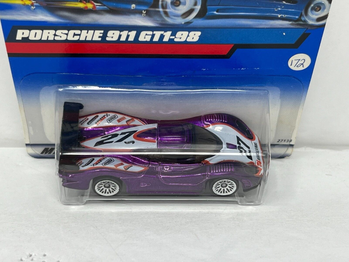 Hot Wheels Porsche 911 GT1-98 Purple European Car 1:64 Diecast