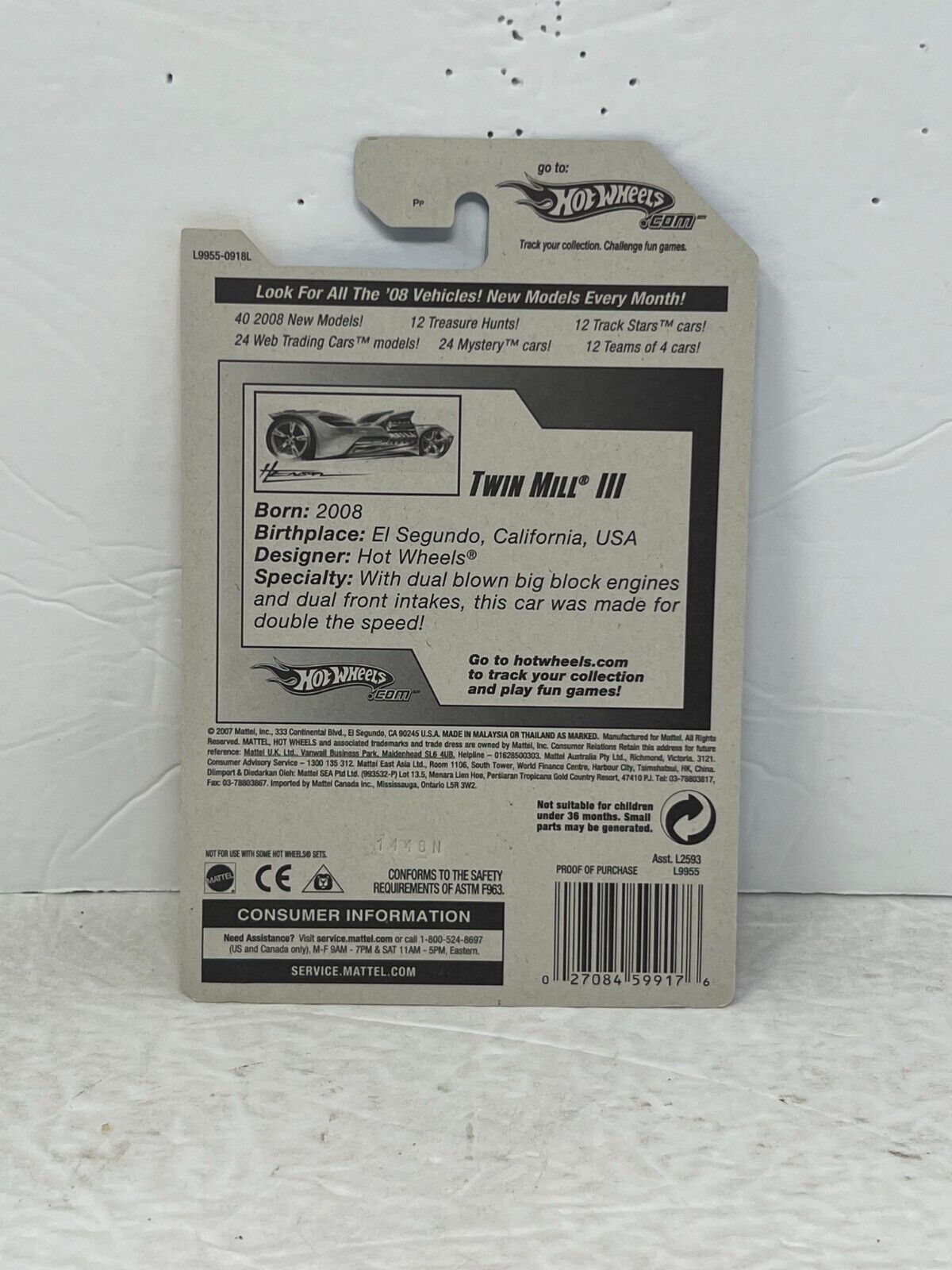 Hot Wheels 2008 New Models Twin Mill III Fantasy Cars 1:64 Diecast Factory Sealed