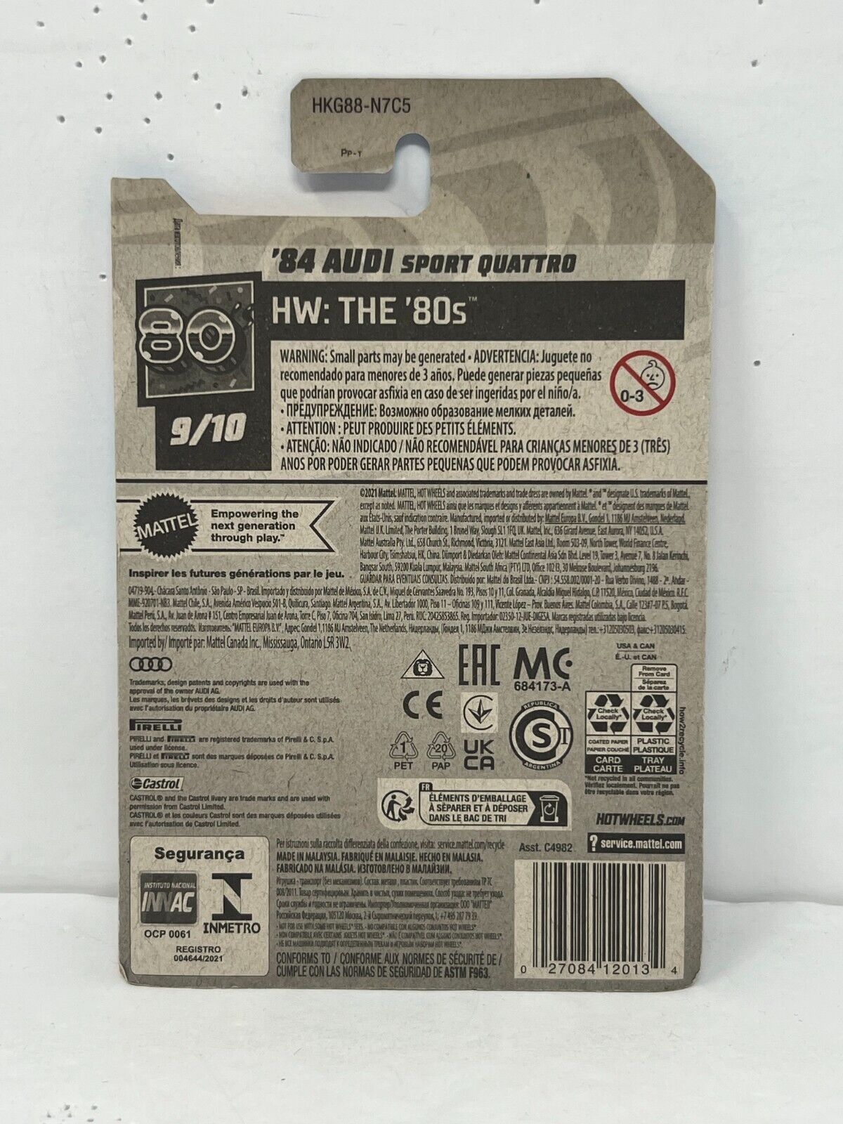 Hot Wheels The '80s 1984 Audi Sport Quattro European Car 1:64 Diecast