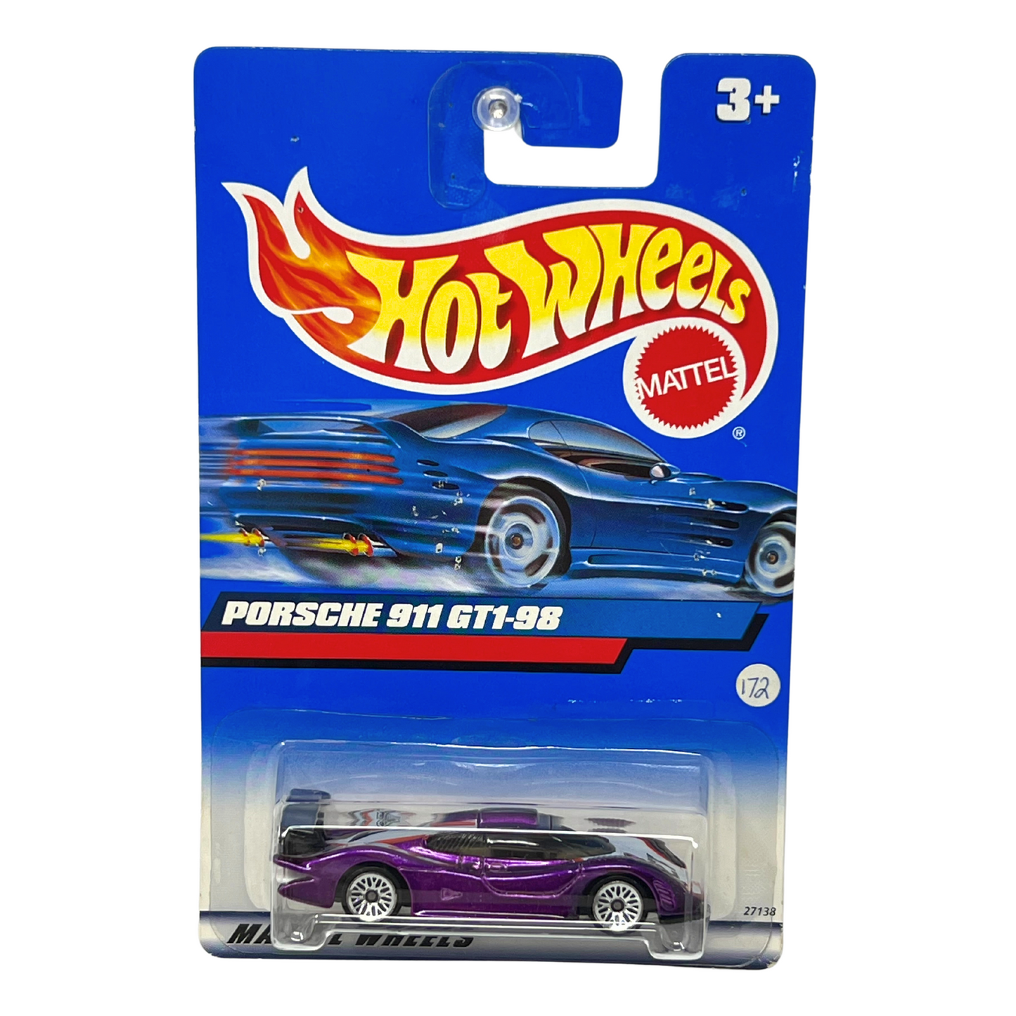 Hot Wheels Porsche 911 GT1-98 Purple European Car 1:64 Diecast