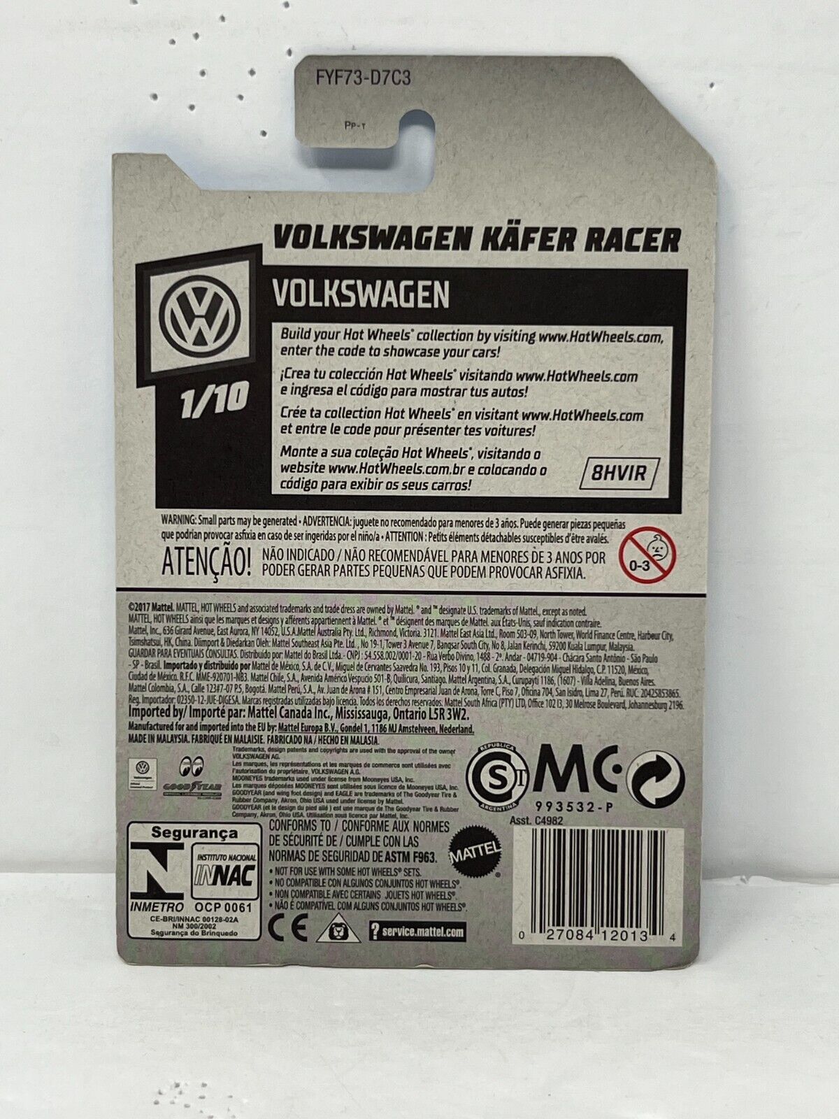 Hot Wheels Volkswagen Moon Eyes Kafer Racer European Car 1:64 Diecast