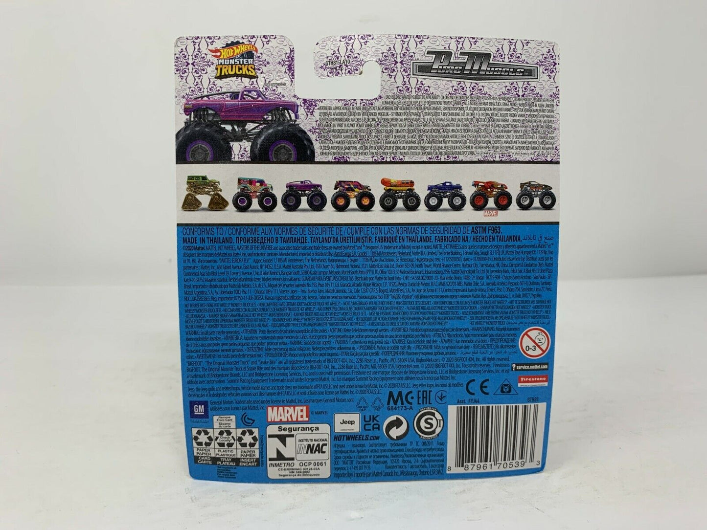 Hot Wheels Monster Trucks Paint Crush Pure Muscle Truck 1:64 Diecast