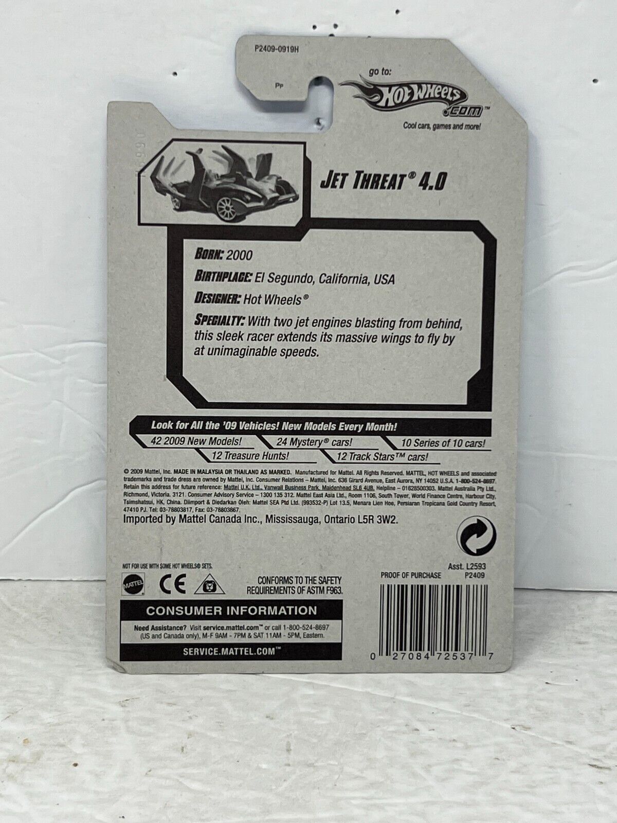 Hot Wheels HW Special Features Jet Threat 4.0 Fantasy Cars 1:64 Diecast Factory Sealed