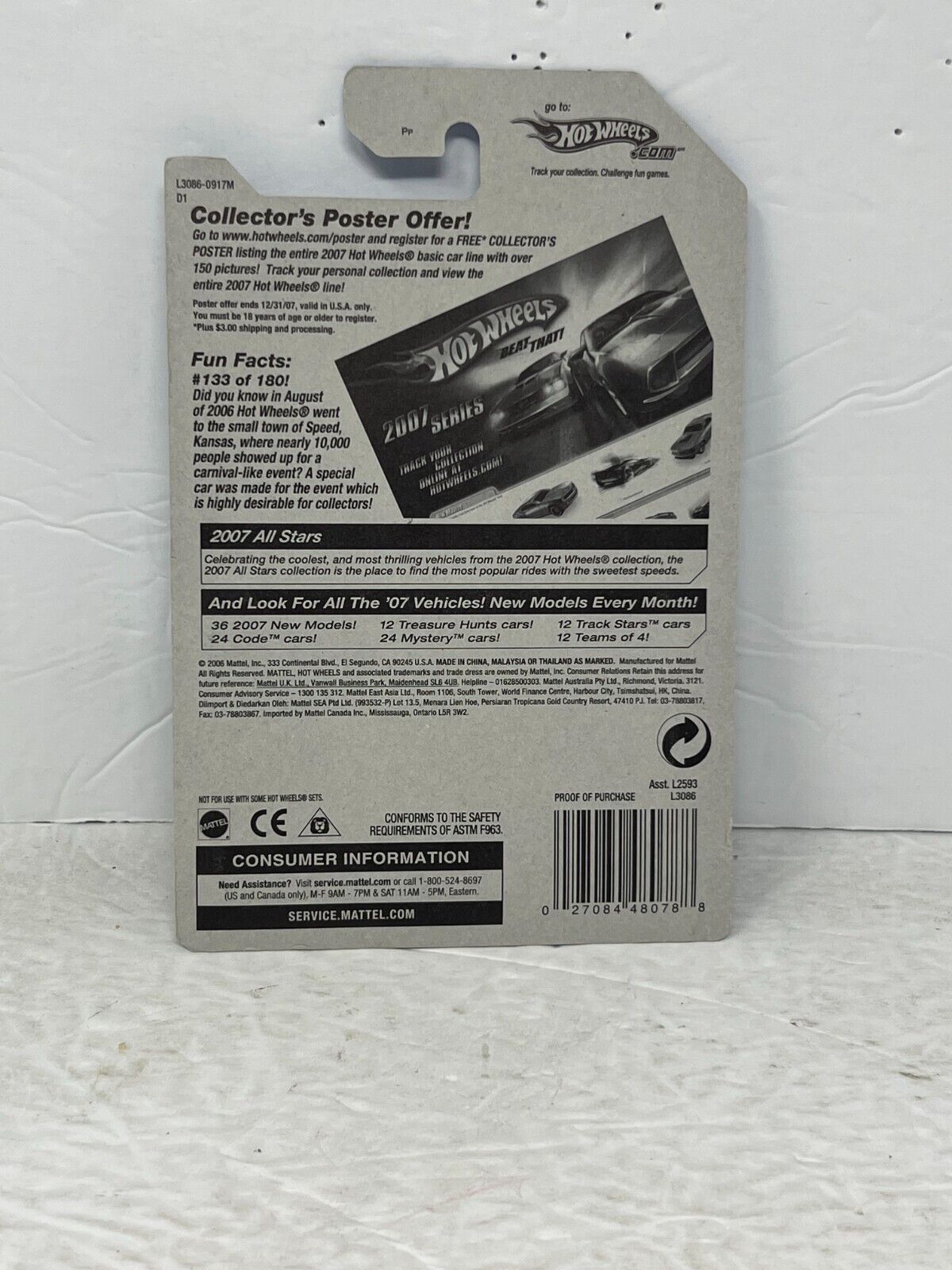 Hot Wheels 2007 All Stars Slideout Fantasy Cars 1:64 Diecast Factory Sealed