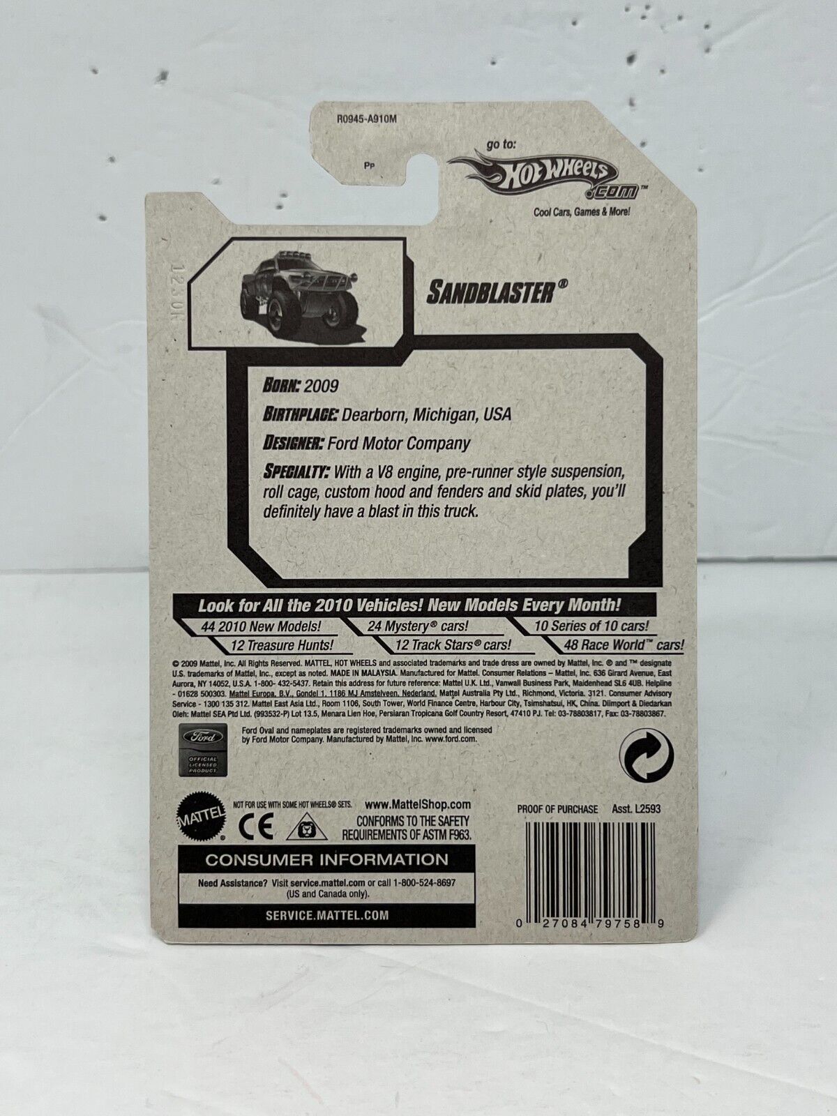 Hot Wheels 2010 New Models Sandblaster Fantasy Cars Fantasy Cars 1:64 Diecast Factory Sealed V2