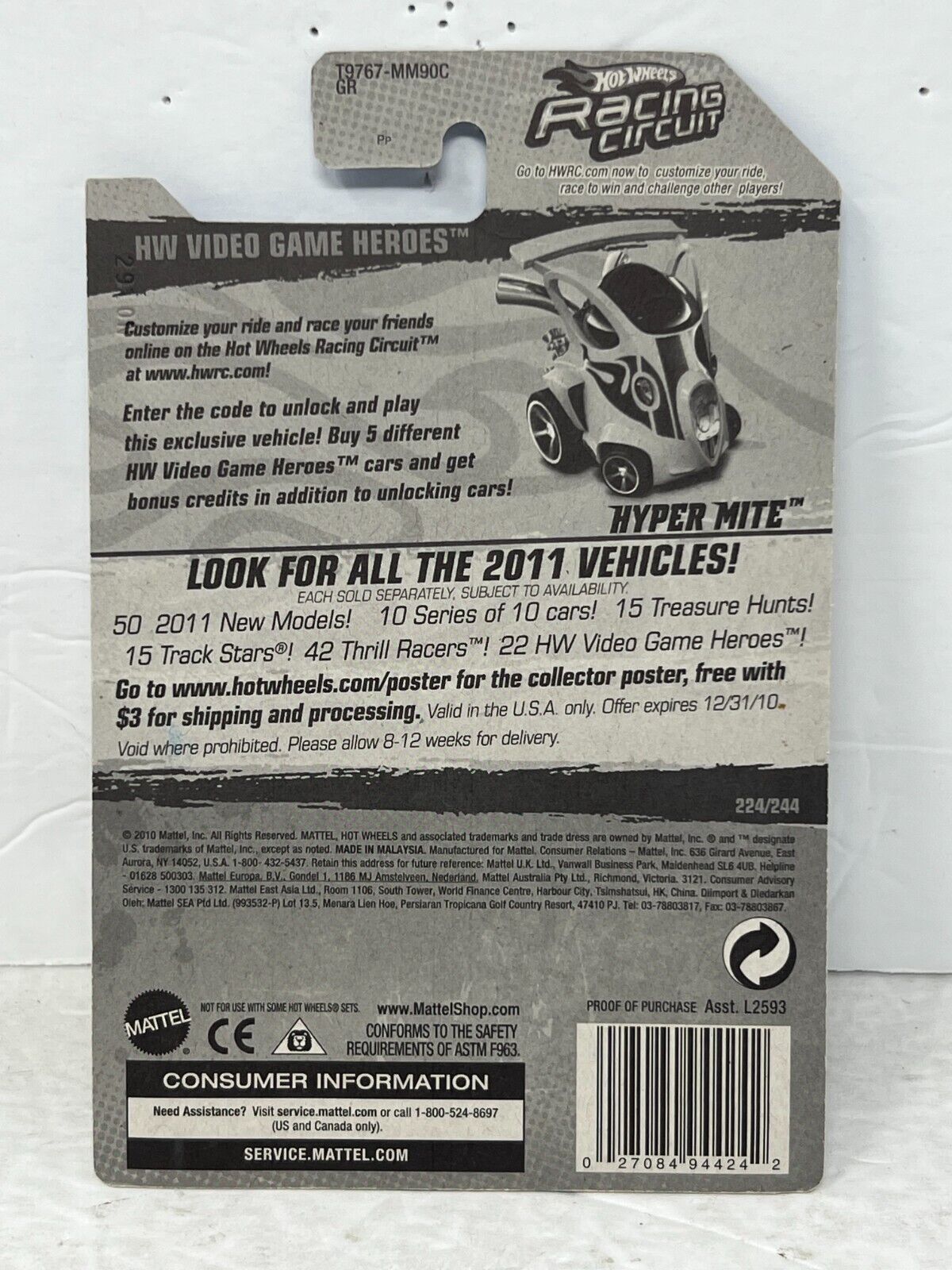 Hot Wheels HW Video Game Heroes Hyper Mite Fantasy Cars 1:64 Diecast Factory Sealed
