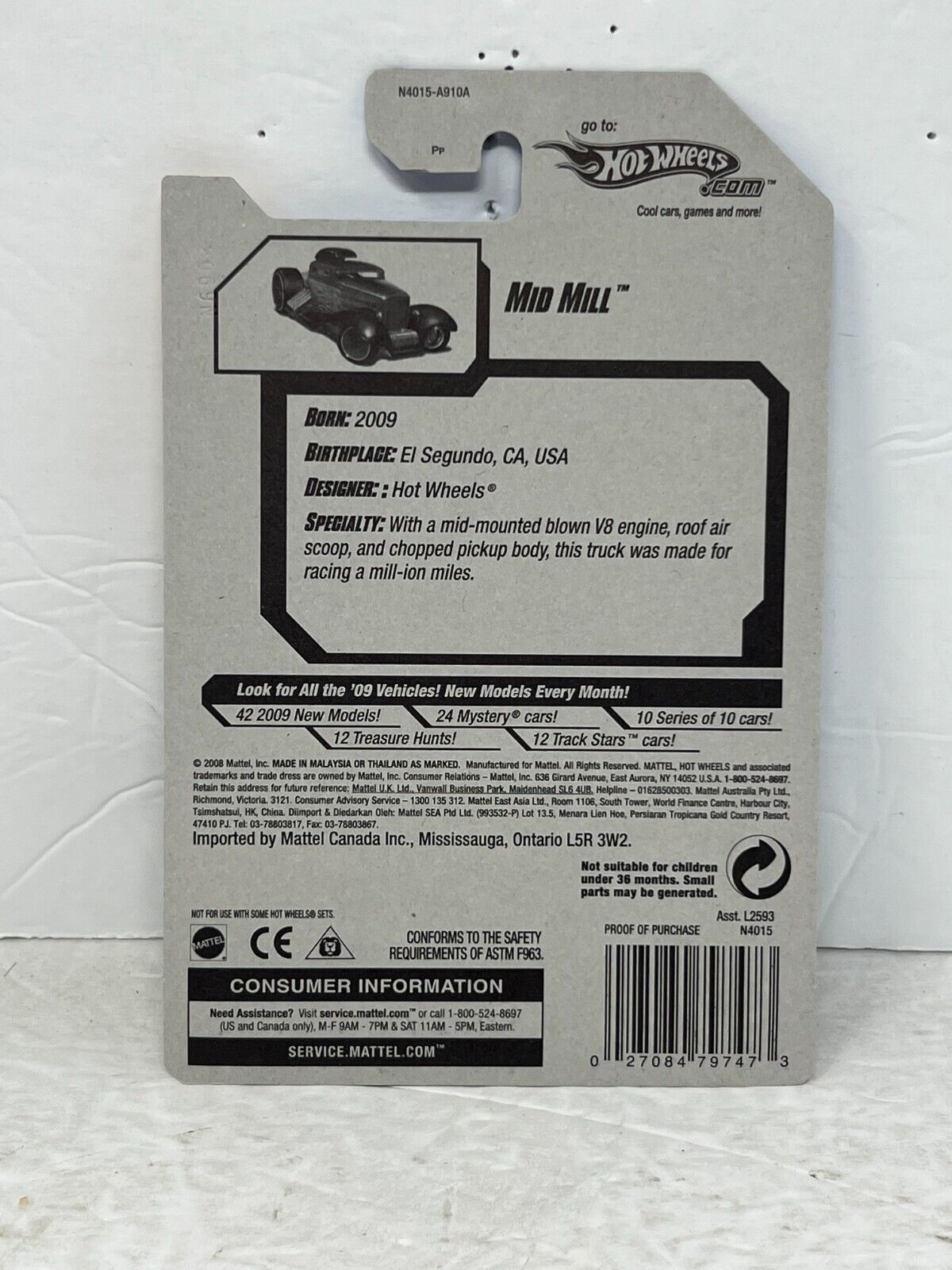 Hot Wheels 2009 New Models Mid Mill Fantasy Cars 1:64 Diecast Factory Sealed