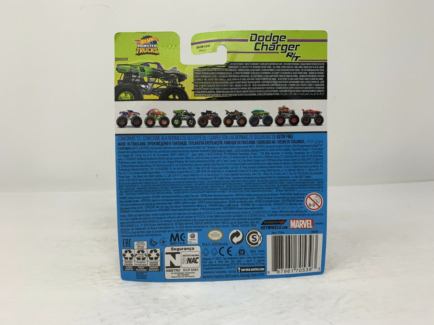 Hot Wheels Monster Trucks Twisted Tredz Dodge Charger Muscle Car 1:64 Diecast