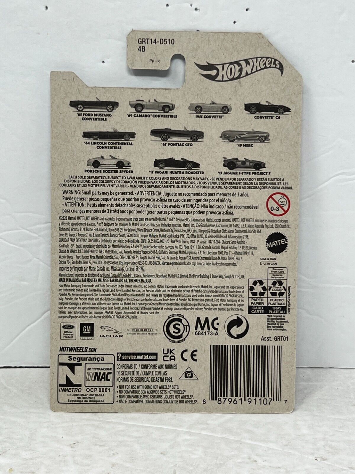 Hot Wheels Convertible Series 2015 Jaguar F-Type Project 7 European Car 1:64 Diecast