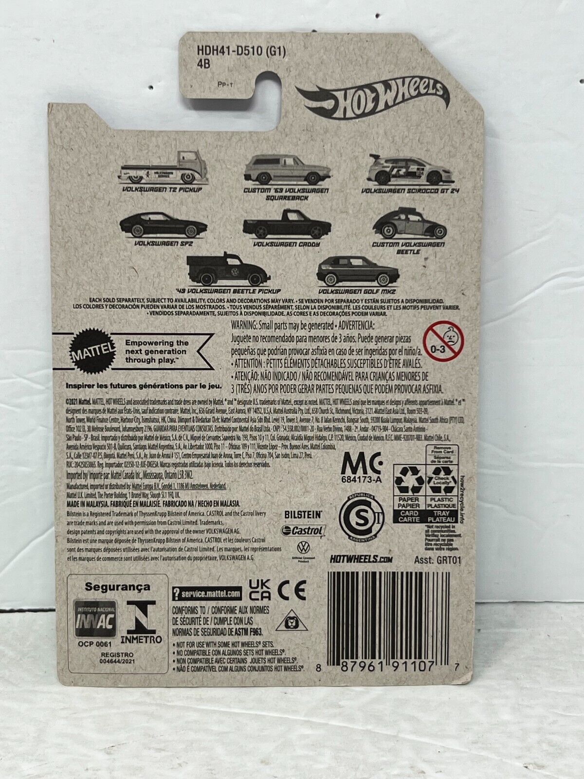 Hot Wheels VW Series Custom 1969 Volkswagen Squareback European Car 1:64 Diecast