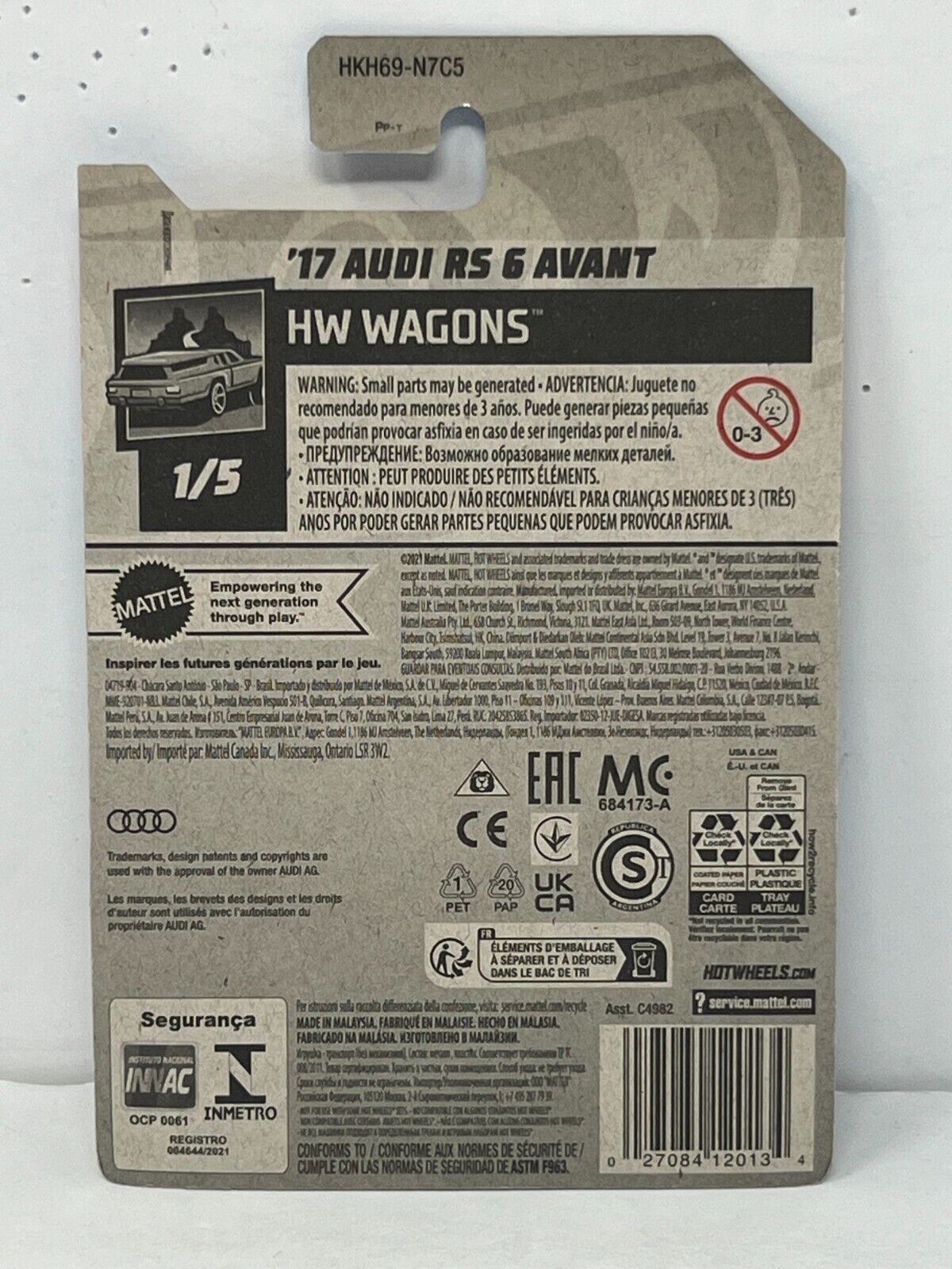 Hot Wheels Wagons 2017 Audi RS 6 Avant European Car 1:64 Diecast