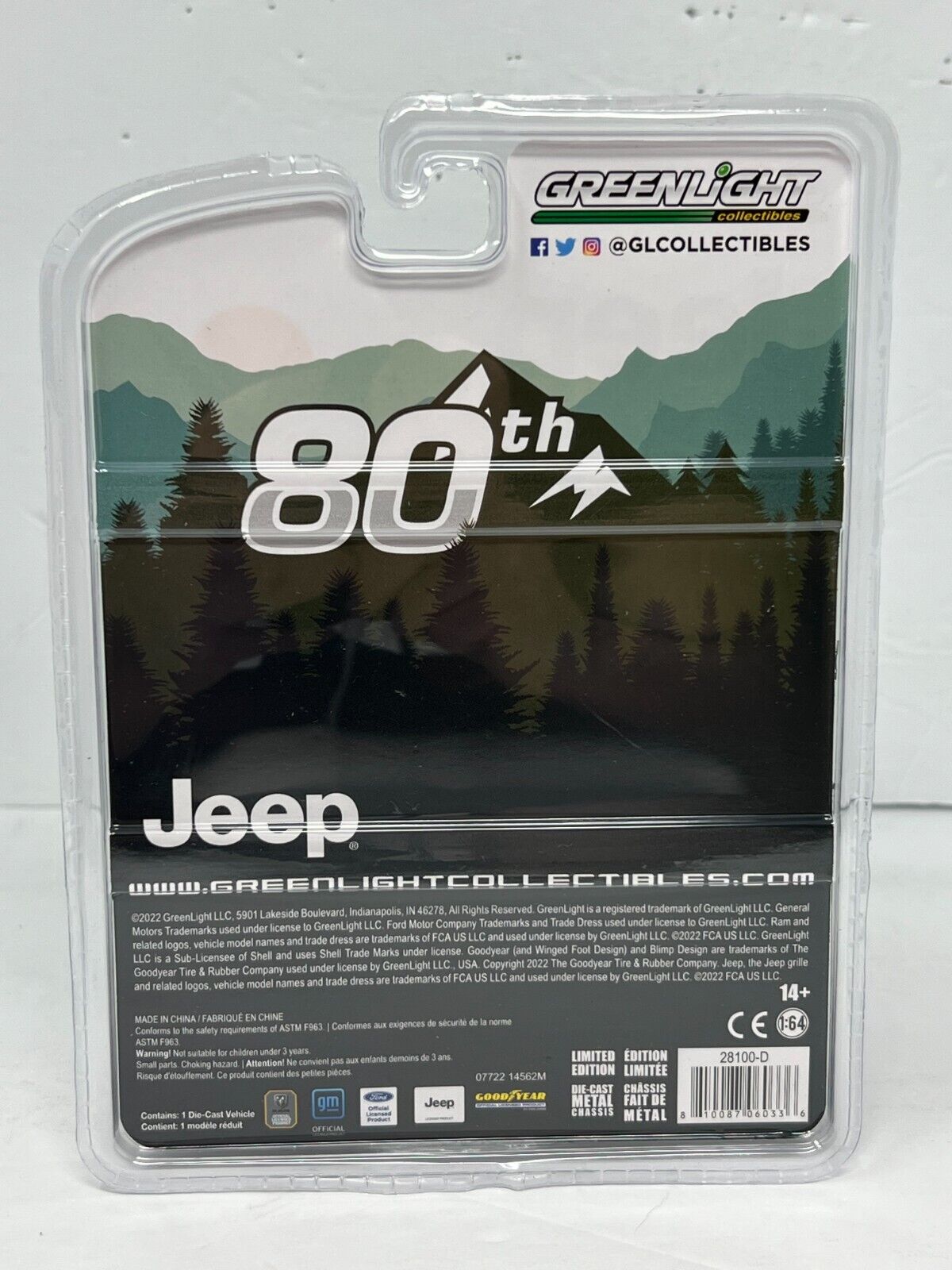 Greenlight Jeep 80th Anniversary 1991 Jeep Cherokee 1:64 Diecast