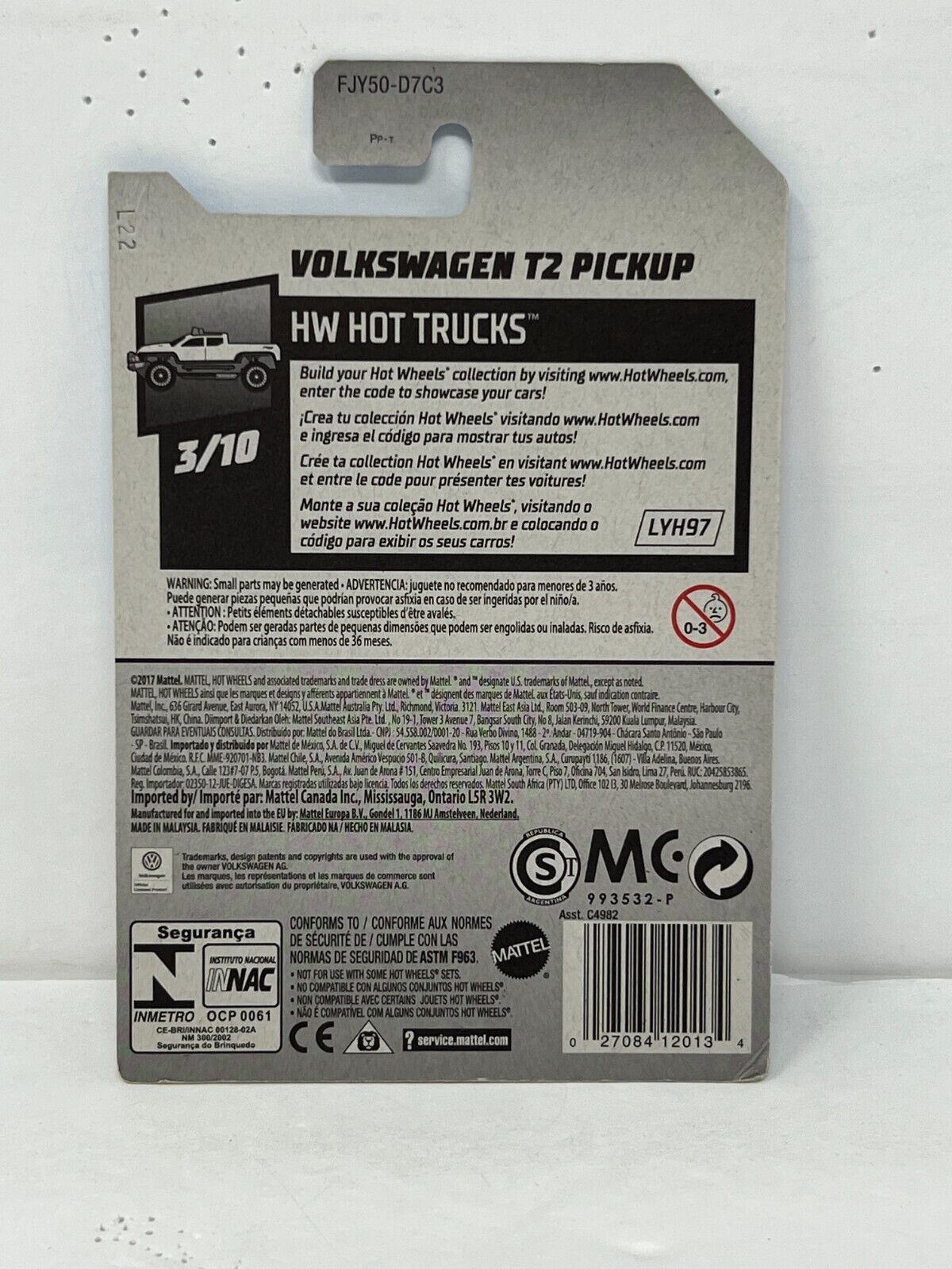 Hot Wheels HW Hot Trucks Volkswagen T2 Pickup European Car 1:64 Diecast