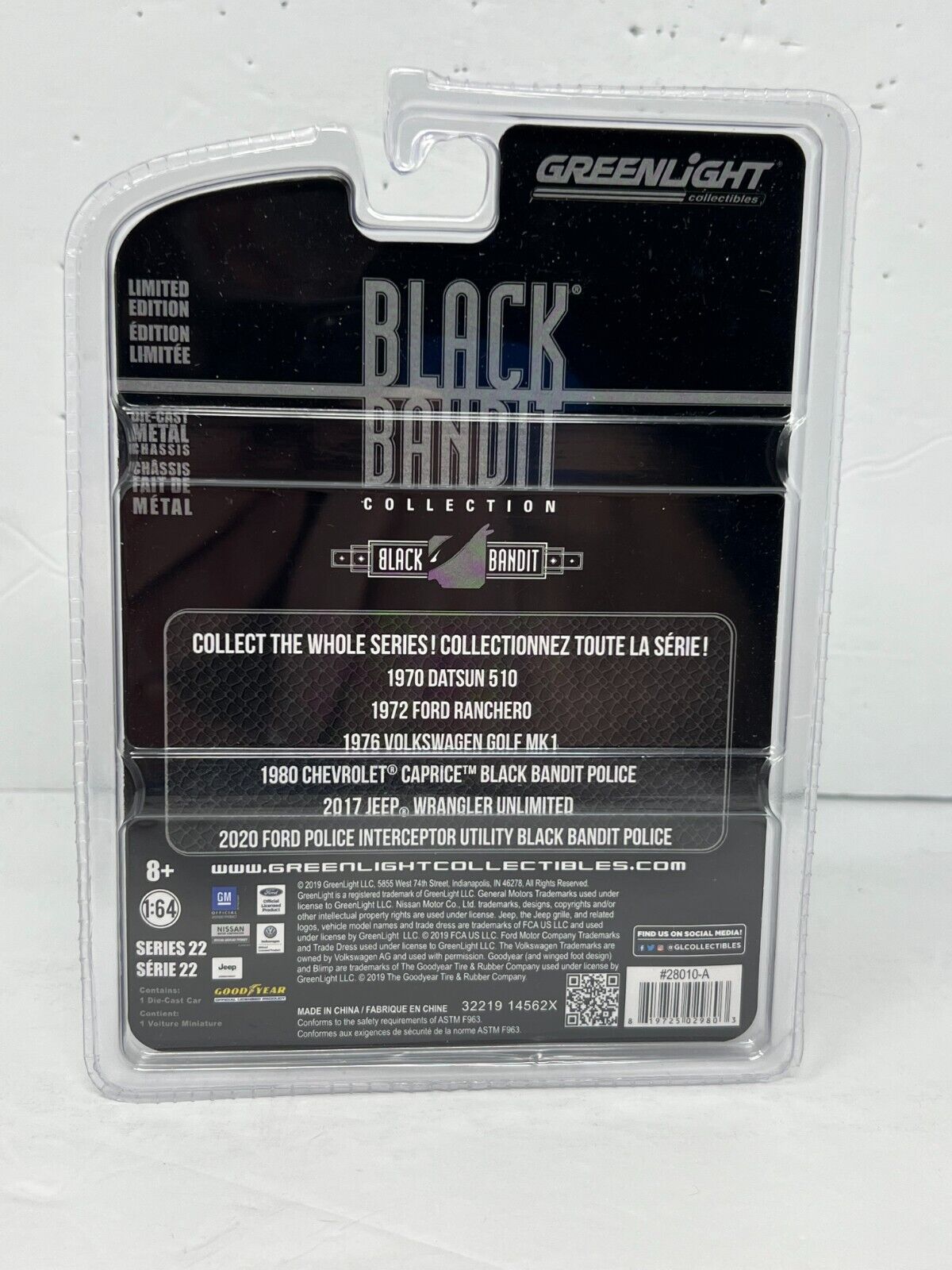Greenlight Black Bandit 1970 Datsun 510 1:64 Diecast